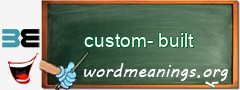 WordMeaning blackboard for custom-built
